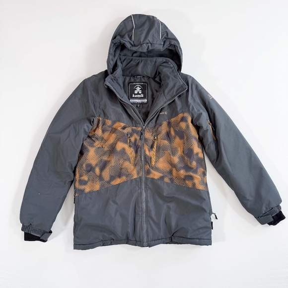 KAMIK Weatherproof Insulated Fleece Lined Ski Snowboard Jacket Grey Boy SZ 16 - Picture 1 of 12